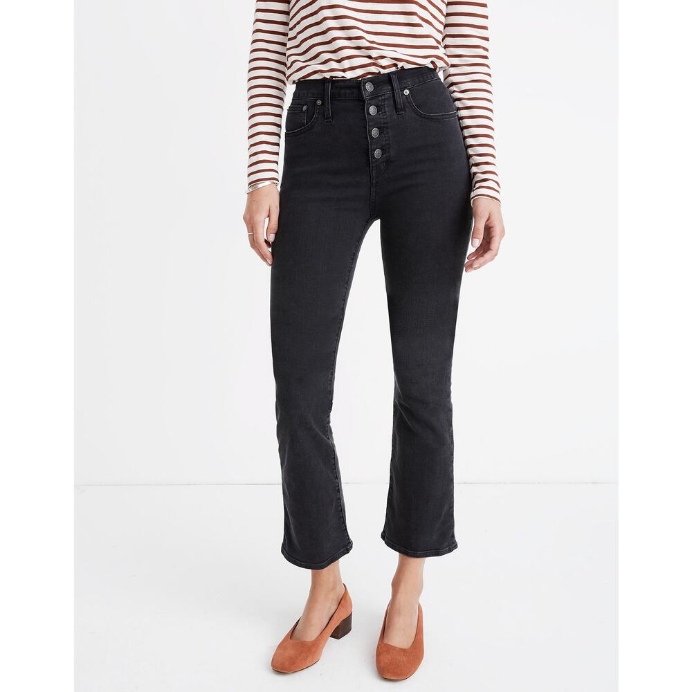 Madewell Cali Demi Boot Jeans in Bellspring Wash Button Front Edition
